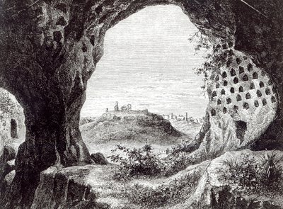 Columbarium, com uma vista distante de Toscanella de George Dennis